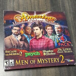 Amazing Hidden Object Games Men of Mystery 2 PC DVD 4 Pack Psych Legacy Games